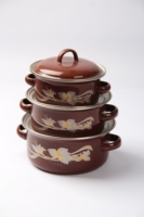 Batterie de cuisine émaillée en fonte, vente en gros, casseroles, marmite émaillée en fonte pour accessoires de cuisine et de camping