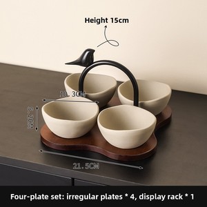 Assiette à fruits irrégulière de style rétro vintage, plat à collation, vaisselle décorative de luxe pour table de mariage, <span class=keywords><strong>service</strong></span> haut de gamme pour salon de thé, dessert de fête - Product Image 6