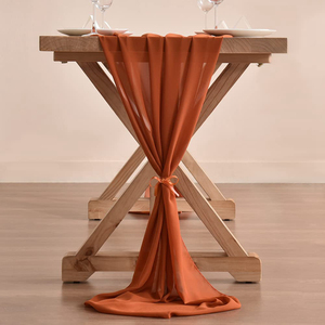 Vente en gros <span class=keywords><strong>de</strong></span> <span class=keywords><strong>chemin</strong></span> <span class=keywords><strong>de</strong></span> <span class=keywords><strong>table</strong></span> en <span class=keywords><strong>mousseline</strong></span> <span class=keywords><strong>de</strong></span> terre cuite <span class=keywords><strong>de</strong></span> 10 pieds moderne 29x120 pouces décorations <span class=keywords><strong>de</strong></span> mariage et <span class=keywords><strong>de</strong></span> douche nuptiale technique tissée - Product Image 1