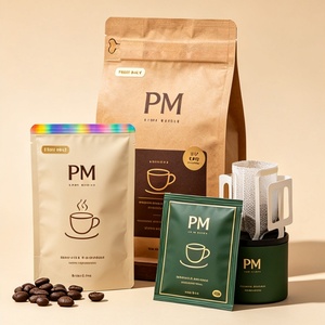 ผู้ผลิตถุงกาแฟกระดาษคราฟท์ย่อยสลายได้แบบกำหนดเอง ถุงแบบตั้งได้ บรรจุภัณฑ์แบบมีซับใน PLA พิมพ์สี สำหรับบรรจุเมล็ดกาแฟ - Product Image 4