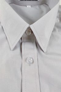 Camisa con estampado de logotipo sólido formal OEM para hombre, uniformes de trabajo de Otoño de tela de sarga ecológicos transpirables antiarrugas de talla grande - Product Image 4