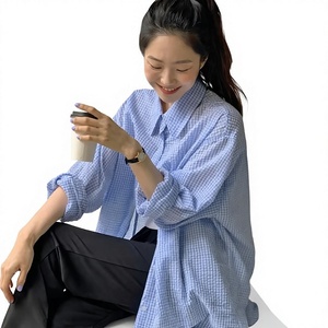 Camisa de Vestir Formal para Mujer, de Algodón Twill con Diseño de Puntos, de Lujo, Manga Larga, Cuello con Botones, para Fiesta - Product Image 2