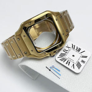 Caja y Correa <span class=keywords><strong>de</strong></span> Acero Inoxidable Dorado <span class=keywords><strong>de</strong></span> 38 mm Cuadrados Personalizadas ODM/OEM, Esfera <span class=keywords><strong>de</strong></span> 27 mm, Accesorios para Relojes con Movimiento NH35/NH36/NH34 - Product Image 2