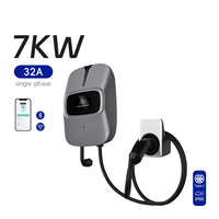 Yeni Orijinal 7kW Duvar Tipi EV Şarj Cihazı 5m Kablo Wi-Fi Uygulama Kontrolü RFID Akıllı Ev Tipi 2. Seviye Şarj İstasyonu