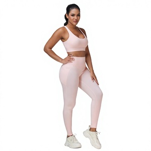 Ensemble de yoga et de sport pour femmes : Leggings taille haute et brassière de sport – Tenue de fitness deux pièces sans couture, extensible, respirante et à séchage rapide - Product Image 2