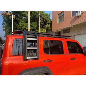 חלקי חילוף אלומיניום שחור בצד סולם אוניברסלי צלב בר מדף גג עם מנעול עבור טנק 300 - Product Image 3