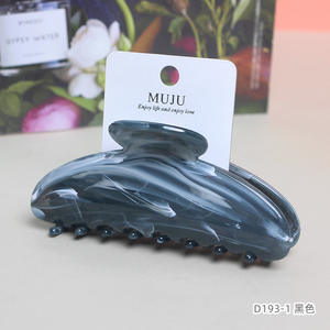 새로운 고급 아세트산 대리석 클로 클립 백 헤드 하프 서클 크레센트 샤크 헤어 클립 헤어 액세서리 - Product Image 6