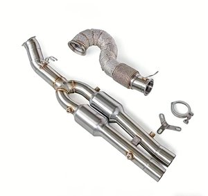 Pour <span class=keywords><strong>Cupra</strong></span> Formentor VZ5 2.5T 2015-2023 : Downpipe isolé, système d'échappement haute performance et économique, catalyseur 200 cellules - Product Image 2