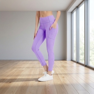 Leggings de yoga taille haute pour femme, ultra doux, effet ventre plat, extensibles dans quatre directions, sans coutures, en Spandex/Polyester, pour l'entraînement - Product Image 4