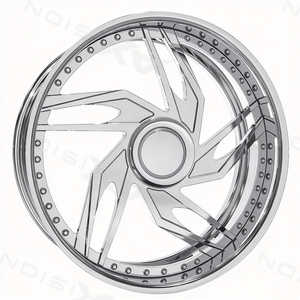 Jantes forgées 2 pièces Big Lip 22x9 22x10 5x4.75 5x120.65 à face brossée et lèvre chromée pour Oldsmobile Cutlass Monte Carlo - Product Image 2