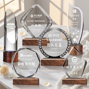 Placa de Cristal K9 de Alta Calidad al por Mayor de Pujiang WZ, Trofeo de Cristal Grabado con Logotipo Personalizado para Regalo Empresarial - Product Image 1