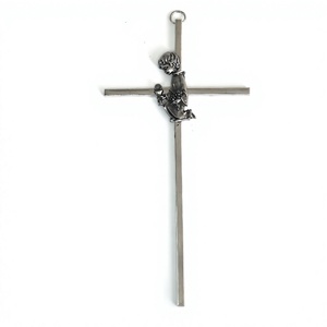 Baptême croix métal jeune garçon Figure fabriqué à la main décoration suspendue croix murale - Product Image 2