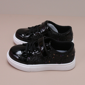 New Black Sequins <b>Hook</b>&loop Sneaker for Girl and Boy Walking Casual <b>Shoes</b> - Product Image 5