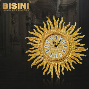 Reloj de Pared Decorativo de Estilo Europeo, Diseño de Palacio Real, Chapado en Oro de 24K, Forma de <span class=keywords><strong>Sol</strong></span> - Product Image 3