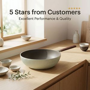 Maifan Stone Wok Non-Stick Pan Double Layer Composite Bottom High Temperature Resistant Frying Pan Household Cookware Set - Product Image 4