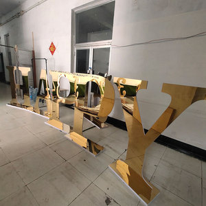 Decoración del banquete de boda 3Ft grande 3D oro Metal acrílico marquesina letras y números 50 tamaño personalizado oro rosa espejo Moq uno - Product Image 6