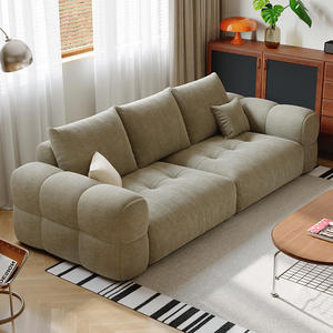Sofá Moderno de 3 Plazas Tapizado con Diseño Tufted, Estructura de Madera de Pino, Relleno de Esponja, Mueble para Sala de Estar, Apartamento u Hotel - Product Image 1