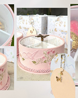 Boîte Cadeau de Luxe Ronde en Velours pour Mariage, Broderie, Boîte à Bonbons, Boîte Cadeau de Baby Shower, Faveurs de Fête de l'Aïd, Fenêtre Transparente