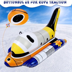 PVC <b>Inflatable</b> Snow Sled with Reinforced Handles 62*31 Inch Snow Tube for Sledding with Heavy Duty Canvas Cover for Winter Sport - Product Image 6