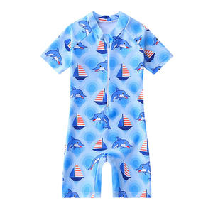 Maillot de bain une pièce pour enfants, protection anti-UV, pour bébés garçons, natation et sports nautiques, fabriqué au Zhejiang, col rond, une pièce - Product Image 5