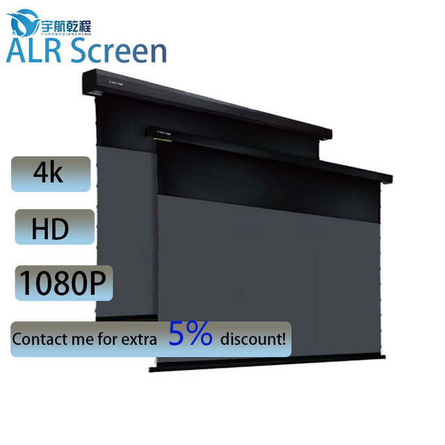 100'' 72" 92" 80" 84" Customized Size Motorized Electric Gray Crystal Ambient Light Indoor 4K HD 3D projection screens