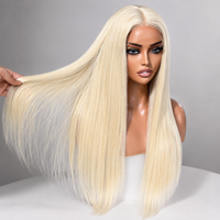 Cheveux chinois en gros pour perruque Lace Front, 100% vierges Remy, blonds, longs et lisses, toutes couleurs, tailles de bonnet petites/grandes