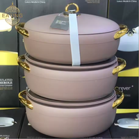 Ensemble de 3 casseroles isothermes 2L + 2,5 L + 3L avec réservoir intérieur en acier inoxydable Ensemble de 3 chauffe-plats thermiques