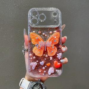 Meilleur étui mobile en TPU étanche aux chocs de luxe en diamant papillon IMD pour 17 Pro - Product Image 4