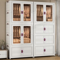 Armoire de rangement pour enfants de style nordique à sept niveaux et double porte, sans assemblage requis, organisateur de rangement domestique