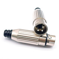 Prise banane mâle en cuivre plaqué or entièrement métallique pour console de mixage et microphone