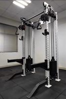 Máquina de entrenamiento funcional selectorizada comercial con media estación de pesas y sistema de cable para entrenamiento de fuerza de cuerpo completo