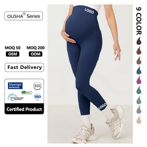 Vente en gros de pantalons de sport <span class=keywords><strong>pour</strong></span> femmes enceintes Leggings de <span class=keywords><strong>fitness</strong></span> extensibles taille haute respirants confortables sans couture. - Product Image 1