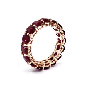 Chine Usine Bijoux Offres Spéciales Meilleure Qualité 18K Solide Or Blanc Rubis Mariage Éternité Bague Bande Conceptions pour Femmes - Product Image 3