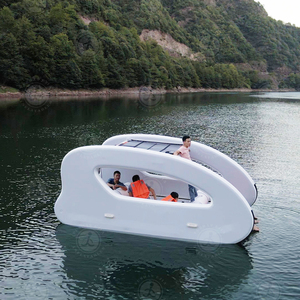 Bateau gonflable <span class=keywords><strong>solaire</strong></span> électrique personnalisé et durable, île flottante sociale compacte, bateau lounge aquatique avec abri <span class=keywords><strong>solaire</strong></span> pour l'extérieur - Product Image 3
