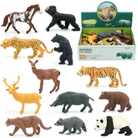 Boîte de présentation Pack de 12 pièces 5/6/8 pouces PVC Tigre Hippopotame Lion Éléphant Panda Zèbre Modèle creux Jouet en plastique Animal de la jungle