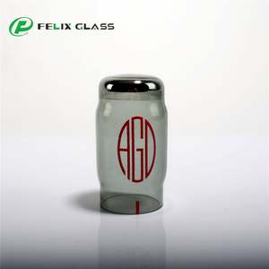 OEM Handmade Industrial Borosilicate 3.3 Colors Cylinder <b>Lampshade</b> Smoke <b>Grey</b> Glass Custom Logo Polished Edge Eco-Friendly for - Product Image 1