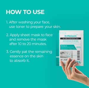 Mascarilla Facial BP Pore Clear 5EA, mascarilla en lámina calmante para los poros, elimina la congestión de los poros, equilibra el exceso de sebo, calma la irritación. - Product Image 5