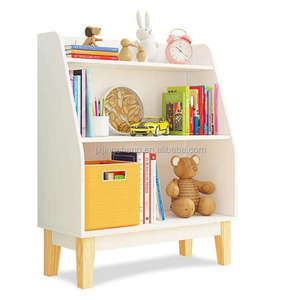 Salon ferme hôtel Style bois massif écologique blanc 2 niveaux organisateur de stockage sécurité MDF étagère enfants affichage - Product Image 1