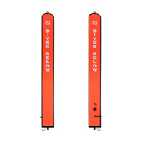 Bouée de signalisation de surface (SMB) gonflable de sauvetage pour la plongée, 1,8 m, orange, haute visibilité, tube de signalisation, sauvetage maritime, réfléchissant