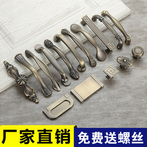 <b>Antique</b> Bronze Cabinet Handles Bar Shape Zinc Alloy European Style Durable Furniture Hardware for Cabinet Doors - Product Image 3