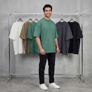 เสื้อยืดผ้าฝ้ายแนวสตรีทเสื้อยืดโอเวอร์ไซส์สำหรับผู้ชายเสื้อยืดผ้าฝ้าย100% 230 GSM ออกแบบได้ตามที่ต้องการ - Product Image 1