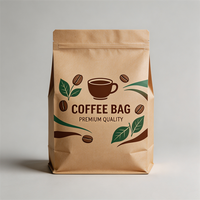 Sacs d'emballage personnalisés en papier kraft avec fermeture éclair, écologiques, de qualité alimentaire, pour café en grains et chips (personnalisables)