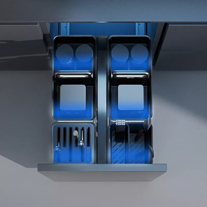 <b>Spice</b> And Seasoning Pull Out Basket <b>Kitchen</b> Cabinet Double Layer Drawer Aluminum Alloy Storage <b>Rack</b> For <b>Kitchen</b> - Product Image 3