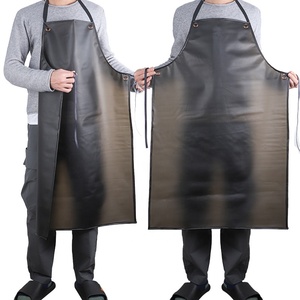 Waterproof Black Rubber TPU Butchers Apron Dishwashing Lab Work Fishing Kitchen Aprons