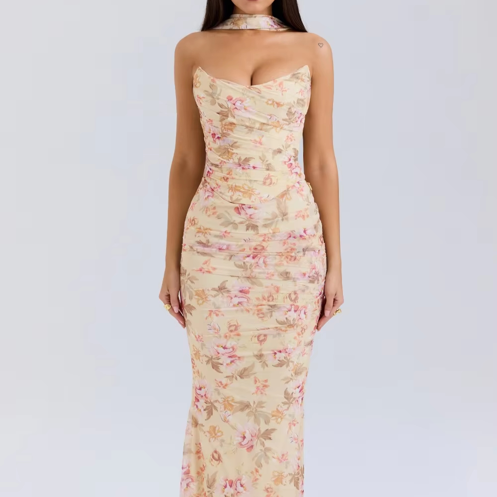 slim fit dress slacks Mesh Fitted One Shoulder Slit Gown by Ladivine CB165