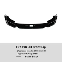 Alerón Delantero, Divisor de Parachoques, Kit de Carrocería para BMW X3M F97 X4M F98 LCI 2022+, ABS, Acabado Pulido, Mejora Exterior del Parachoques