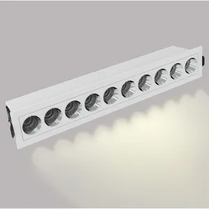 2022 sıcak satış siyah beyaz gömme otel ev lineer tavan Downlight LED lineer COB ızgara lambası