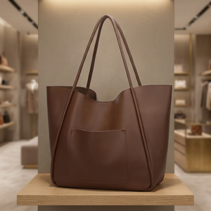 Sac à main en cuir véritable pour femme, fermeture à glissière, deux poignées, bandoulière, léger, imperméable, antivol, 3L+ - Product Image 6