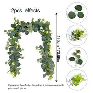<span class=keywords><strong>Guirlande</strong></span> d'eucalyptus 6 pieds, verdure artificielle, fausses feuilles d'eucalyptus, vignes, table à manger, printemps, pour la décoration de la maison, centre de table - Product Image 6