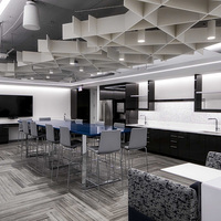 Plafond suspendu à panneaux acoustiques suspendus pour bureau PET 100%
